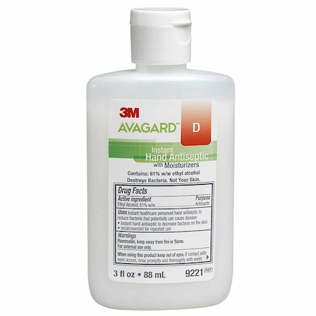 3M Avagard D Hand Sanitizer 3 oz. Ethyl Alcohol Gel Bottle,  9221